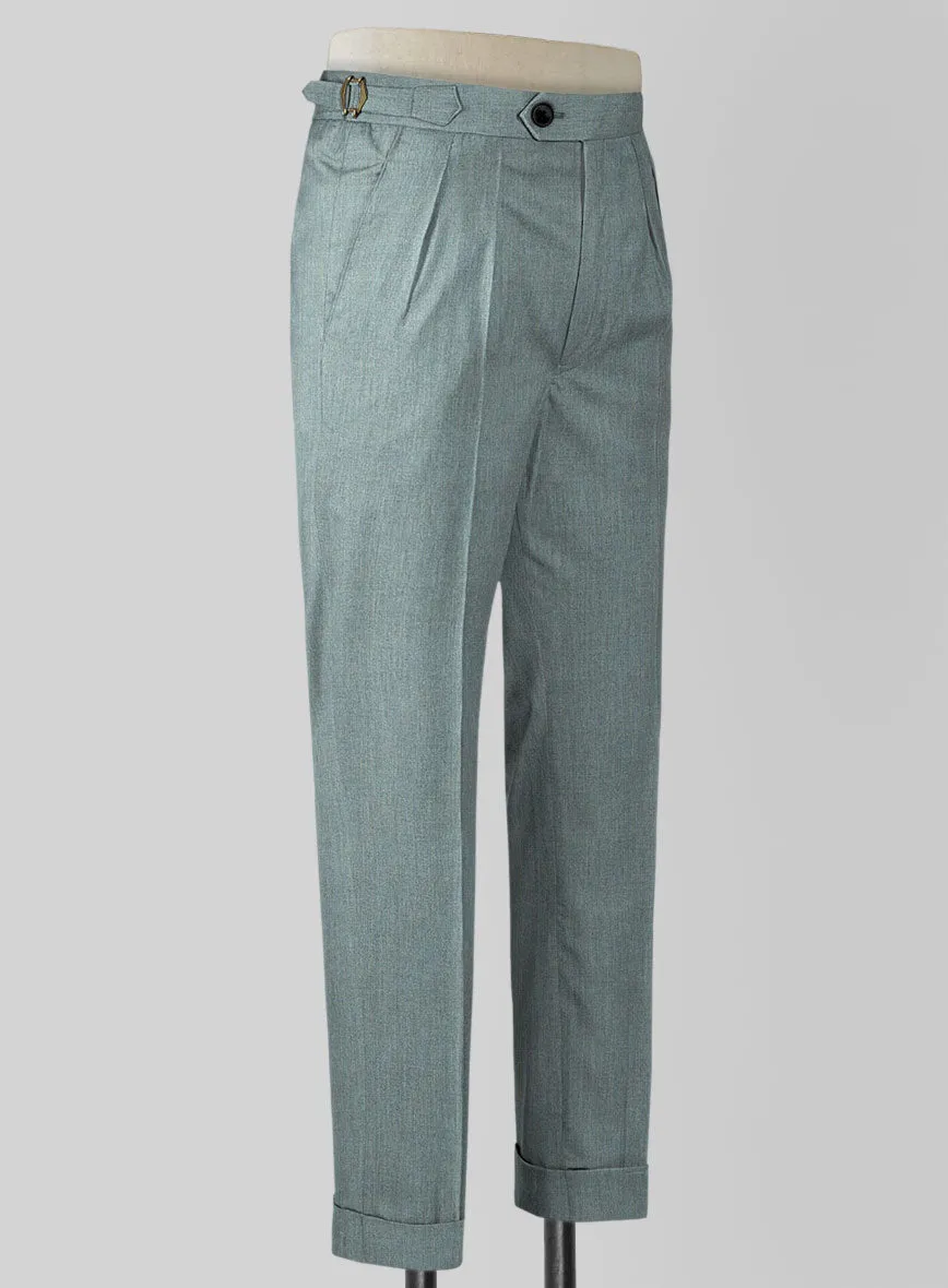 Napolean Stretch Gray Blue Highland Wool Trousers