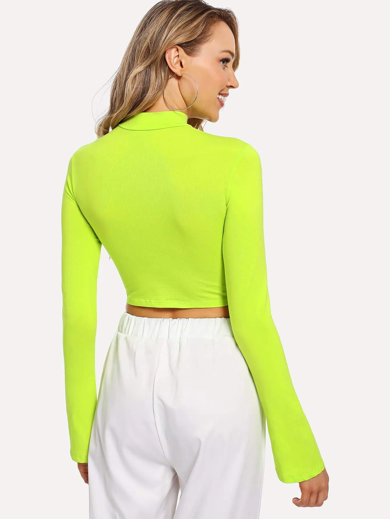 Neon Lime Cut Out Crop Tee