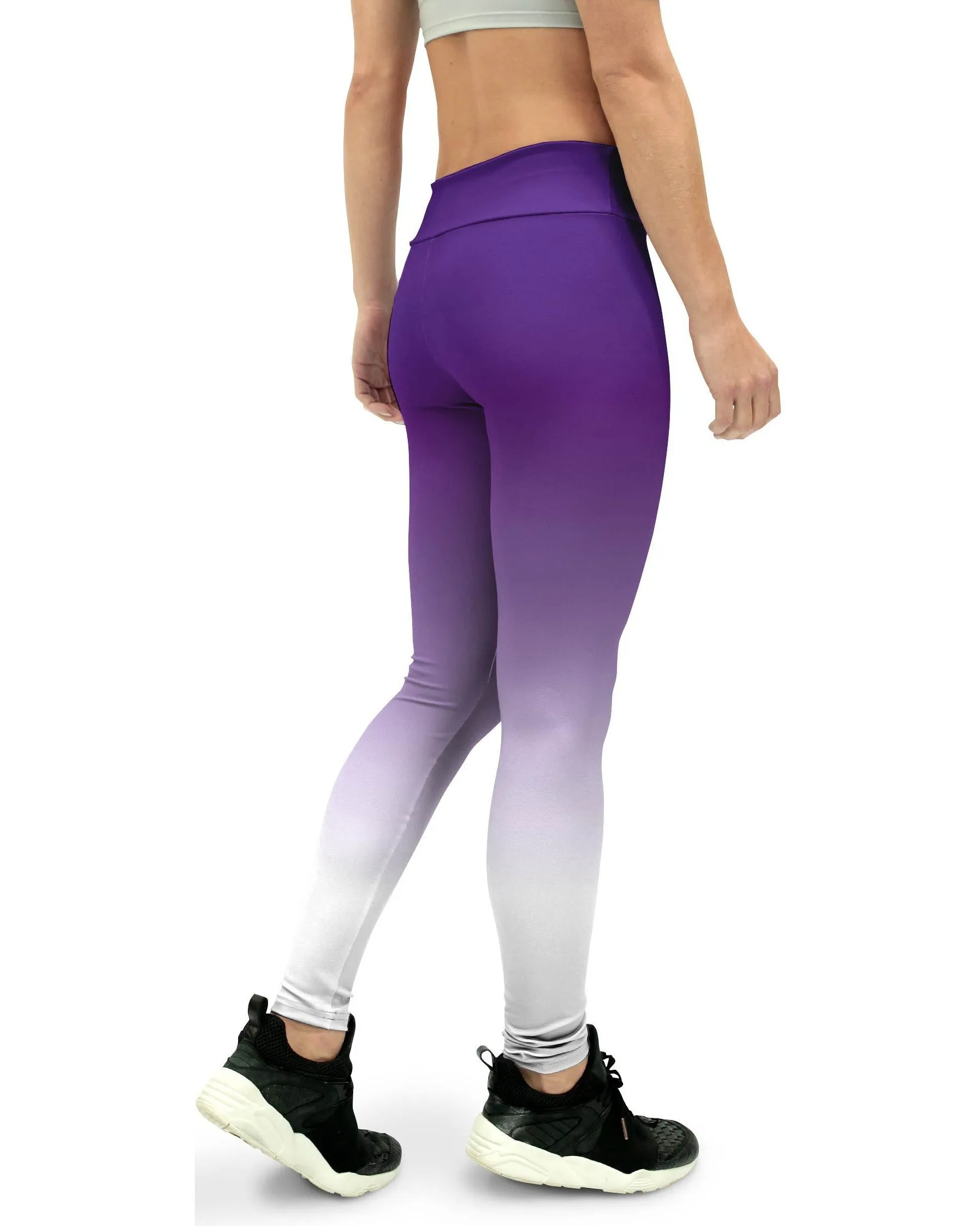 Ombre Purple to White Yoga Pants