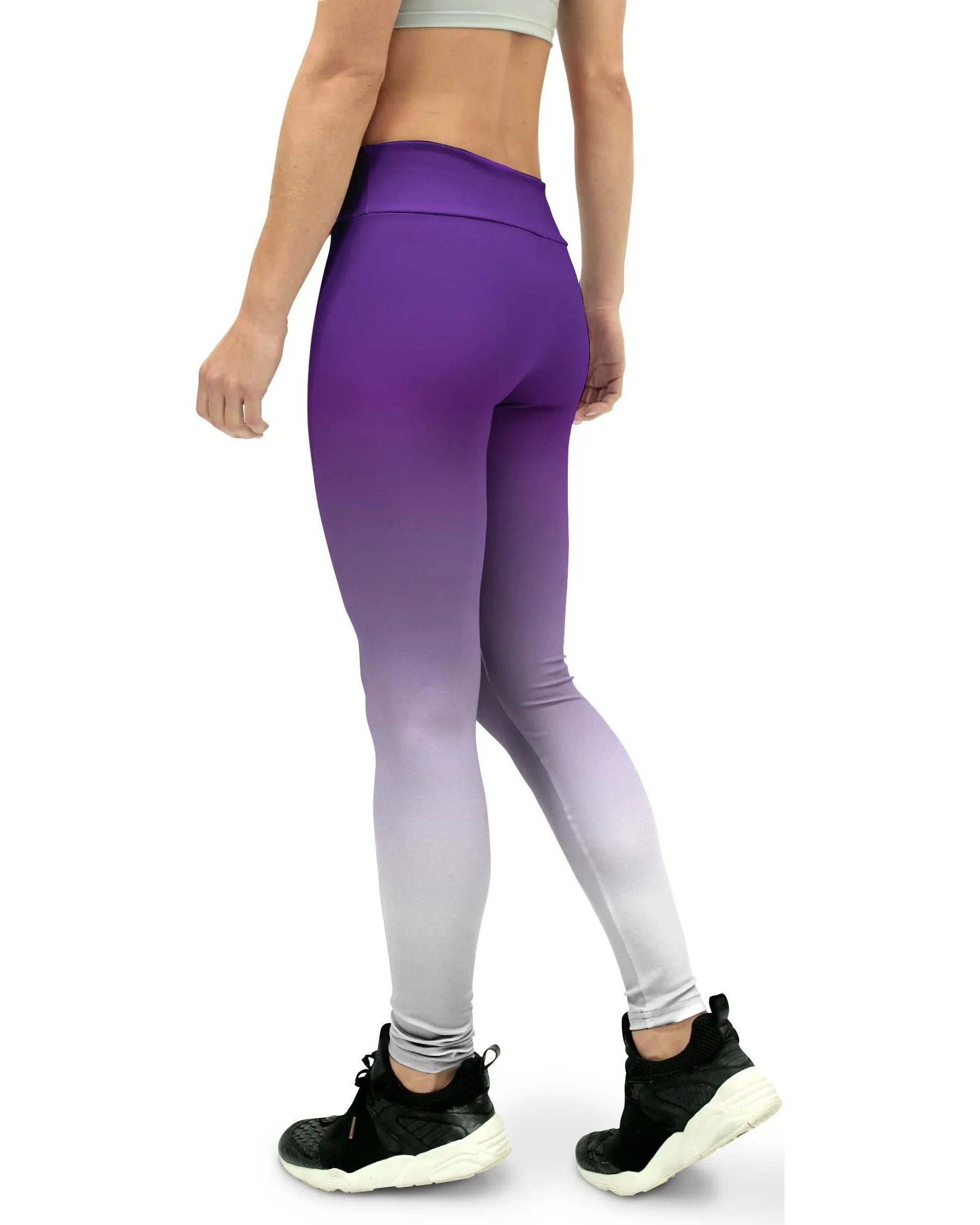 Ombre Purple to White Yoga Pants