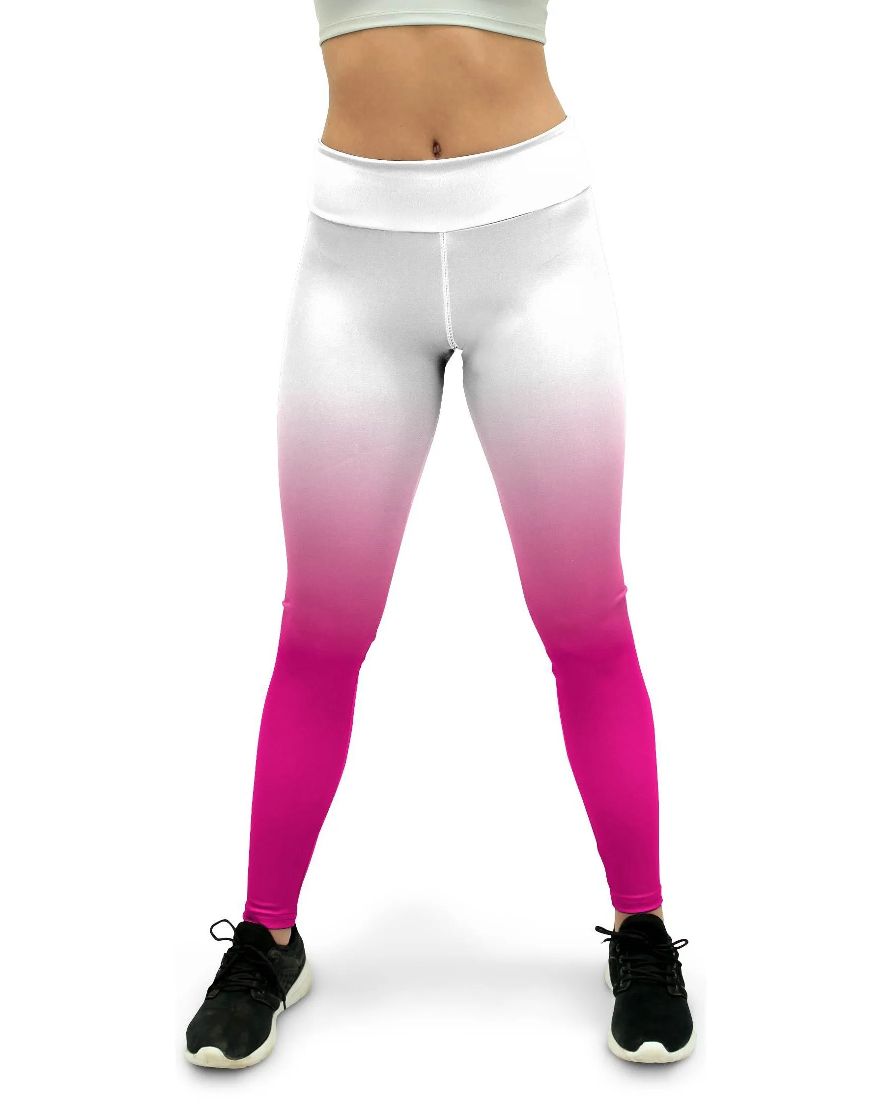 Ombre White to Pink Yoga Pants