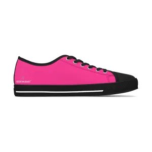 Peach Pink Color Ladies' Sneakers, Pink Solid Color Best Designer Women's Low Top Sneakers  (US Size: 5.5-12)