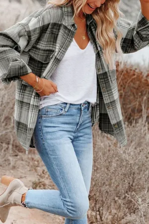 Plaid Flap Pockets Shacket in 2 Colors