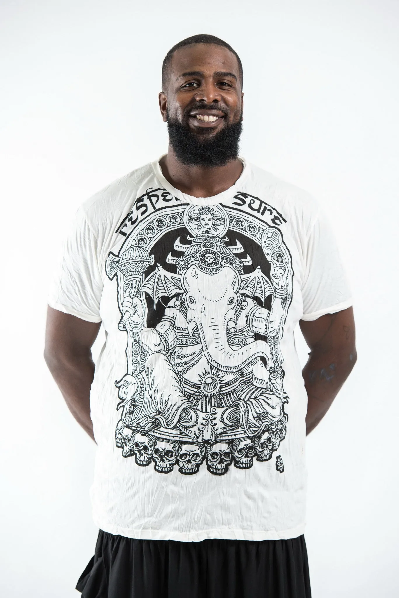 Plus Size Mens Batman Ganesh T-Shirt in White