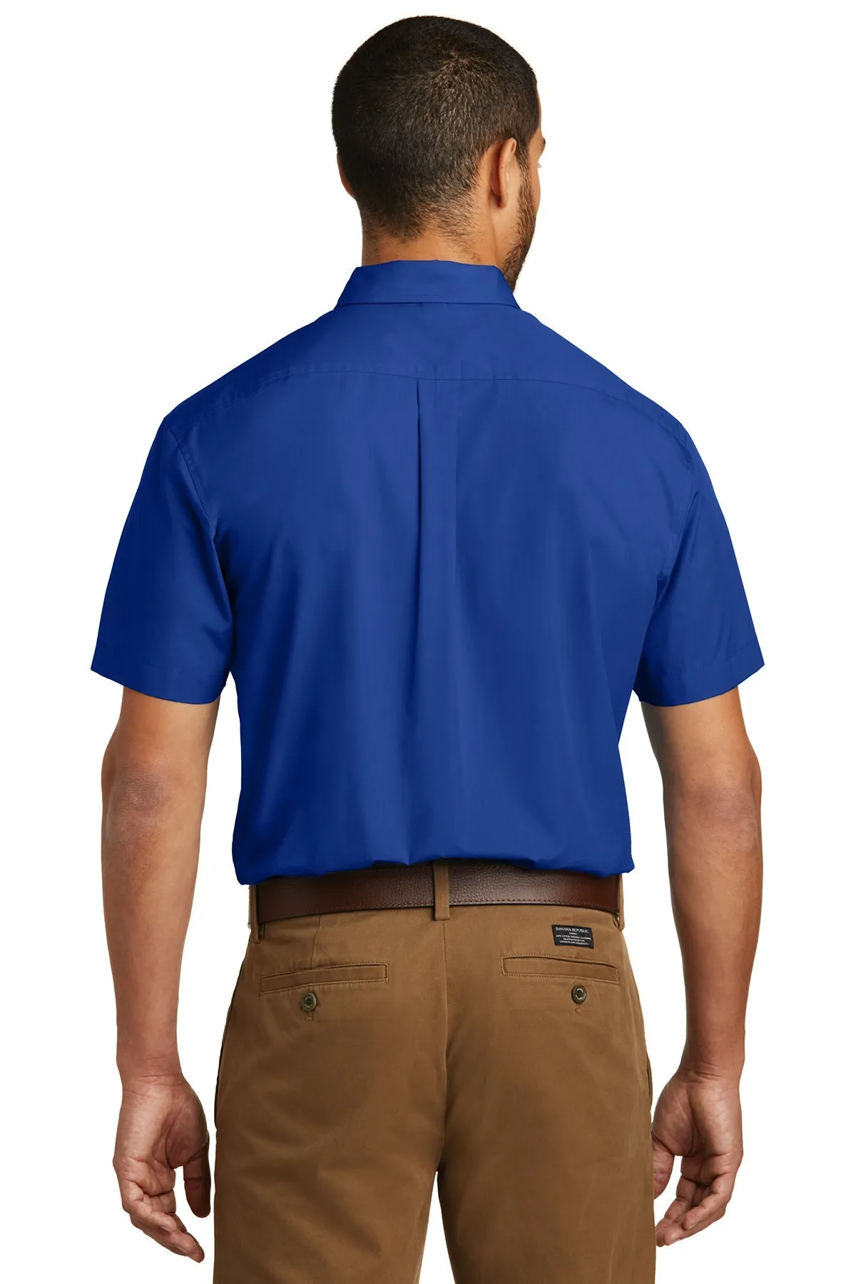 Port Authority Short Sleeve Carefree Custom Poplin Shirts, True Royal