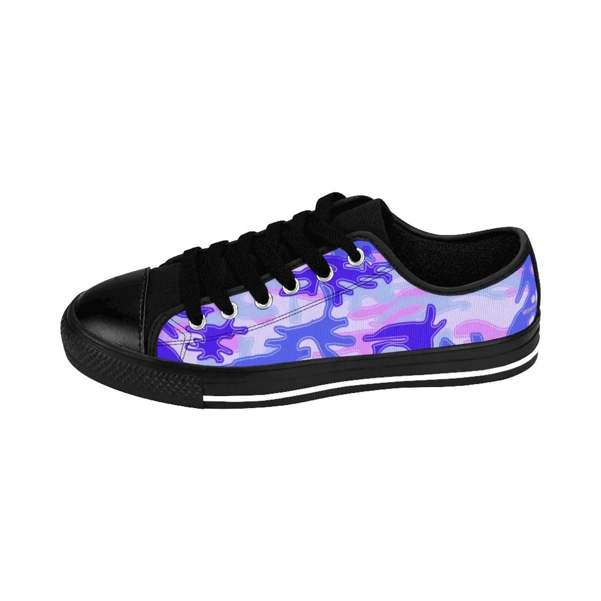 Purple Pink Camo Men's Sneakers, Violet Army Military Premium Low Top Canvas Sneakers