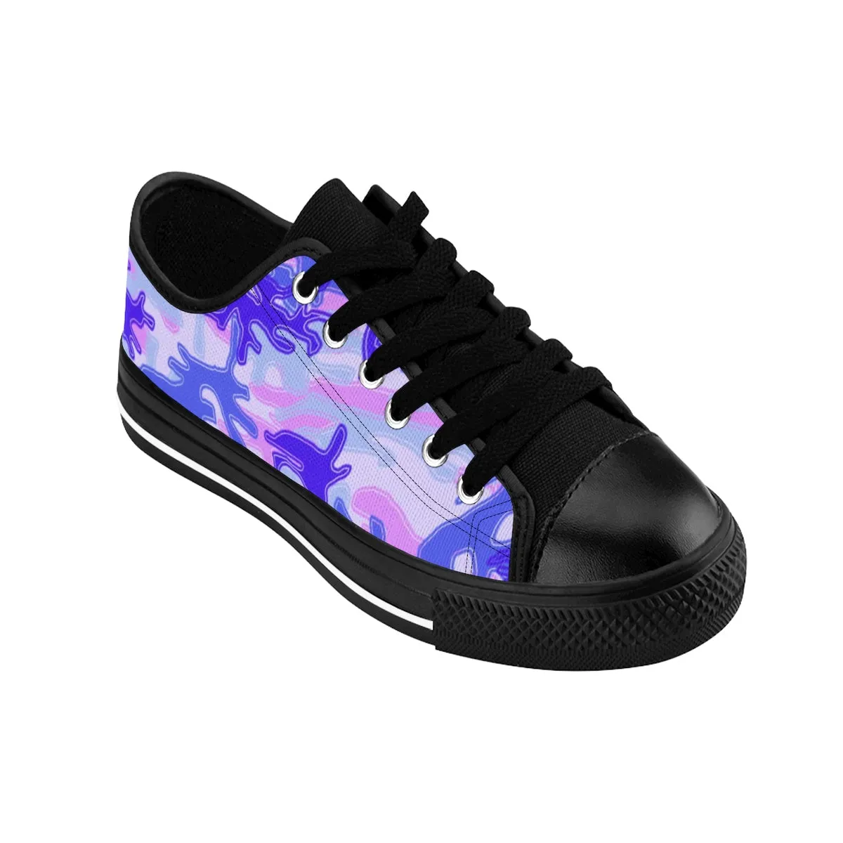 Purple Pink Camo Men's Sneakers, Violet Army Military Premium Low Top Canvas Sneakers