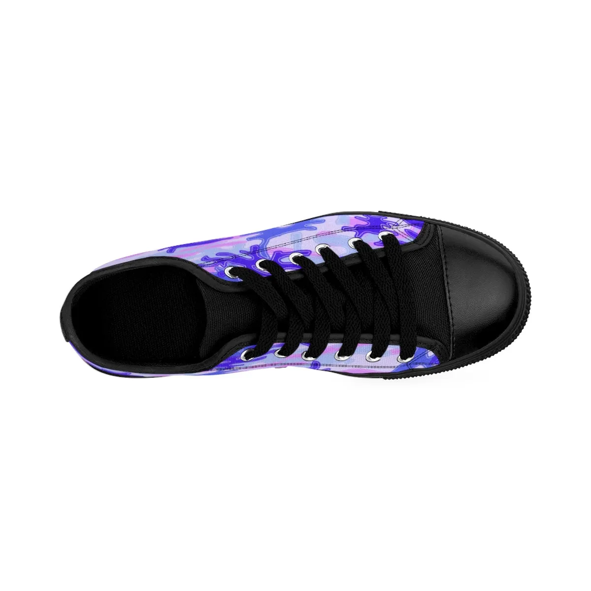 Purple Pink Camo Men's Sneakers, Violet Army Military Premium Low Top Canvas Sneakers