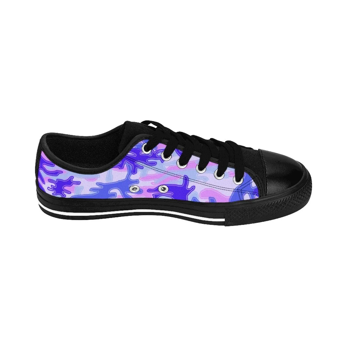 Purple Pink Camo Men's Sneakers, Violet Army Military Premium Low Top Canvas Sneakers