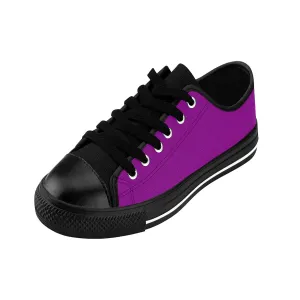 Purple Women's Low Tops, Purple Solid Color Low Top Best Sneakers Running Tennis Shoes