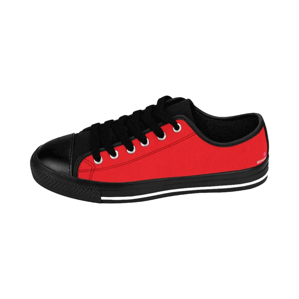 Red Color Women's Sneakers, Lightweight Low Tops Tennis Running Casual Shoes For Women