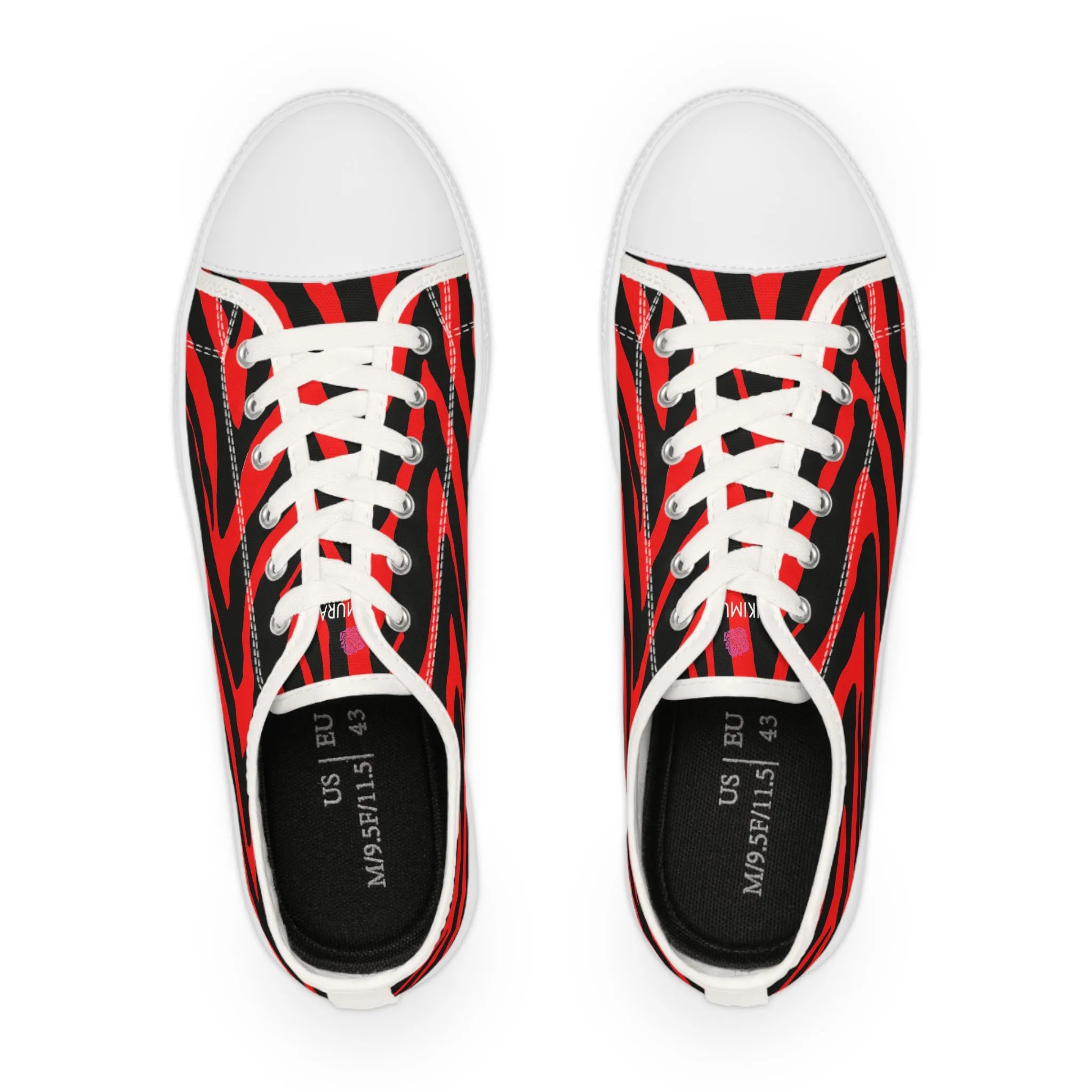 Red Zebra Print Men's Sneakers, Best Animal Print Low Tops Designer Men's Low Top (US Size: 5-14) Sneakers