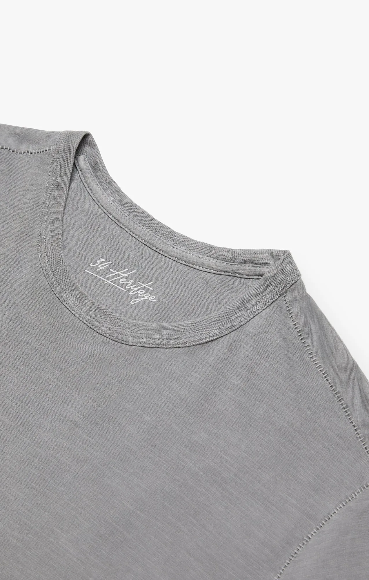 Slub Crew Neck T-Shirt In Gray