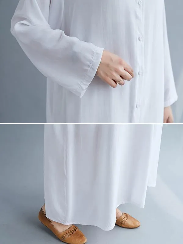 Solid Round-Neck Shirts Long Dress