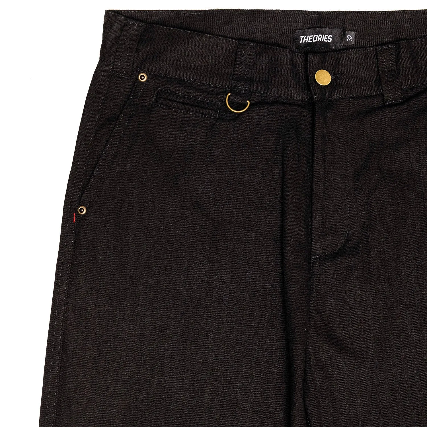 Theories Herringbone Hunting Trousers Black