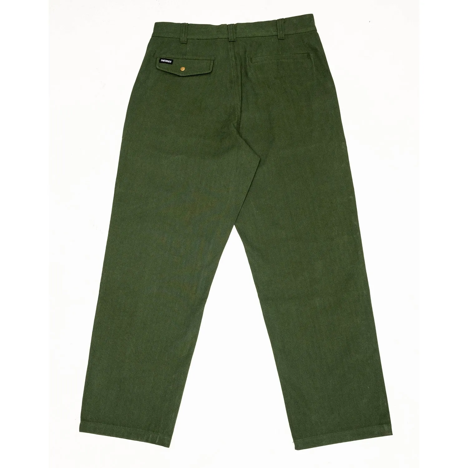 Theories Herringbone Hunting Trousers Dark Green