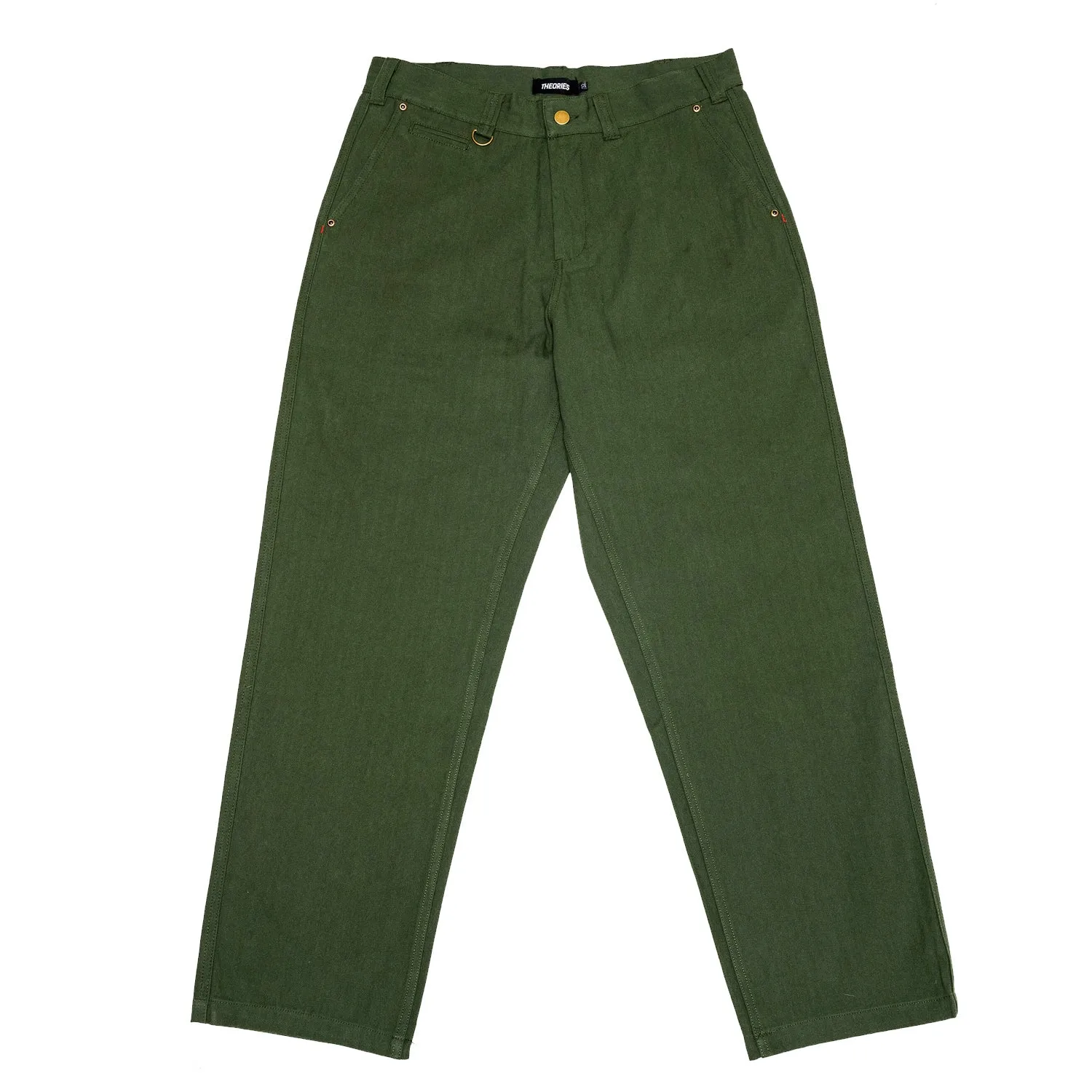 Theories Herringbone Hunting Trousers Dark Green