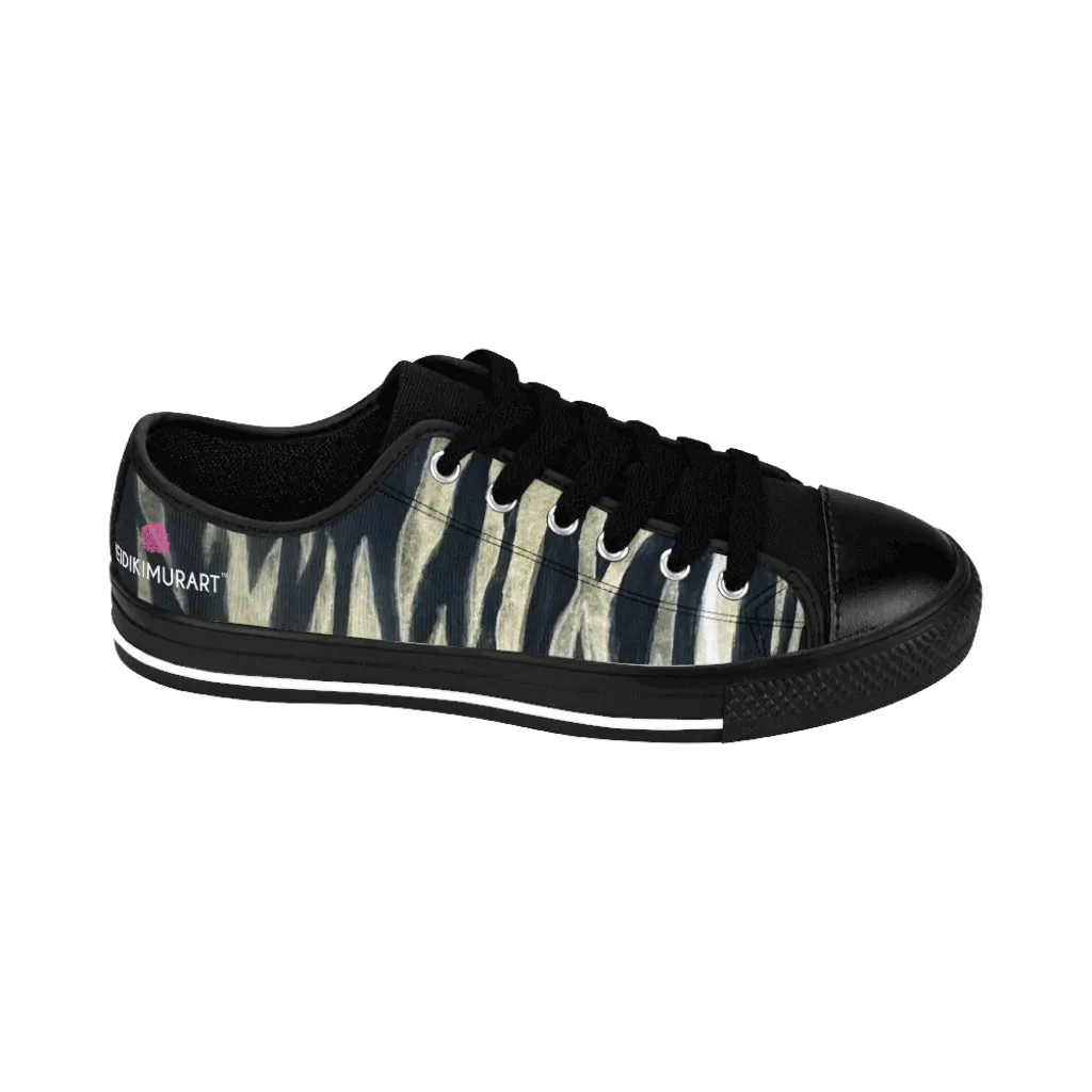 Tiger Striped Print Men's Sneakers, Designer Low Top Animal Print Shoes For Men (US Size: 7-14)