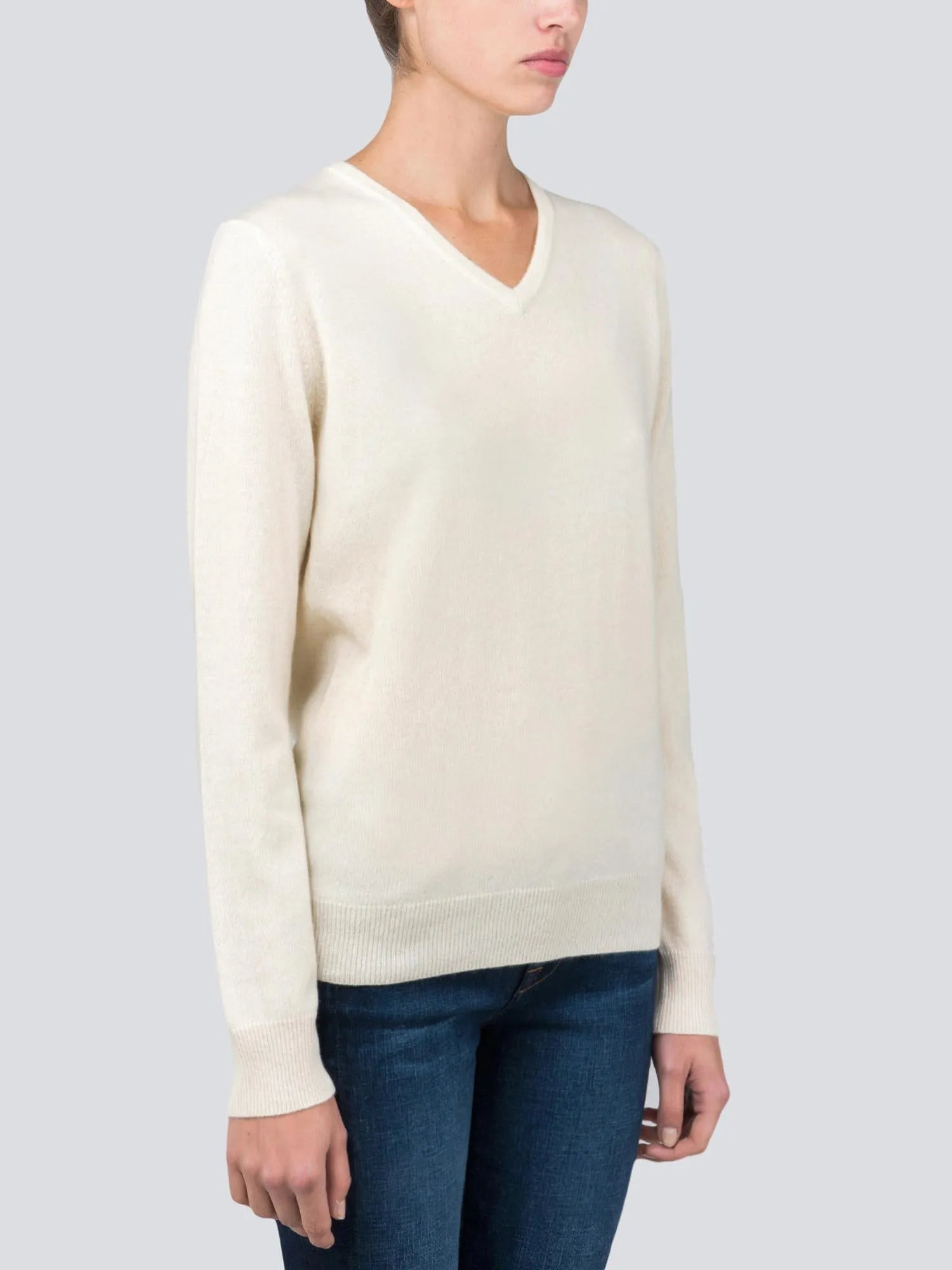 V Neck Sweater_Ivory