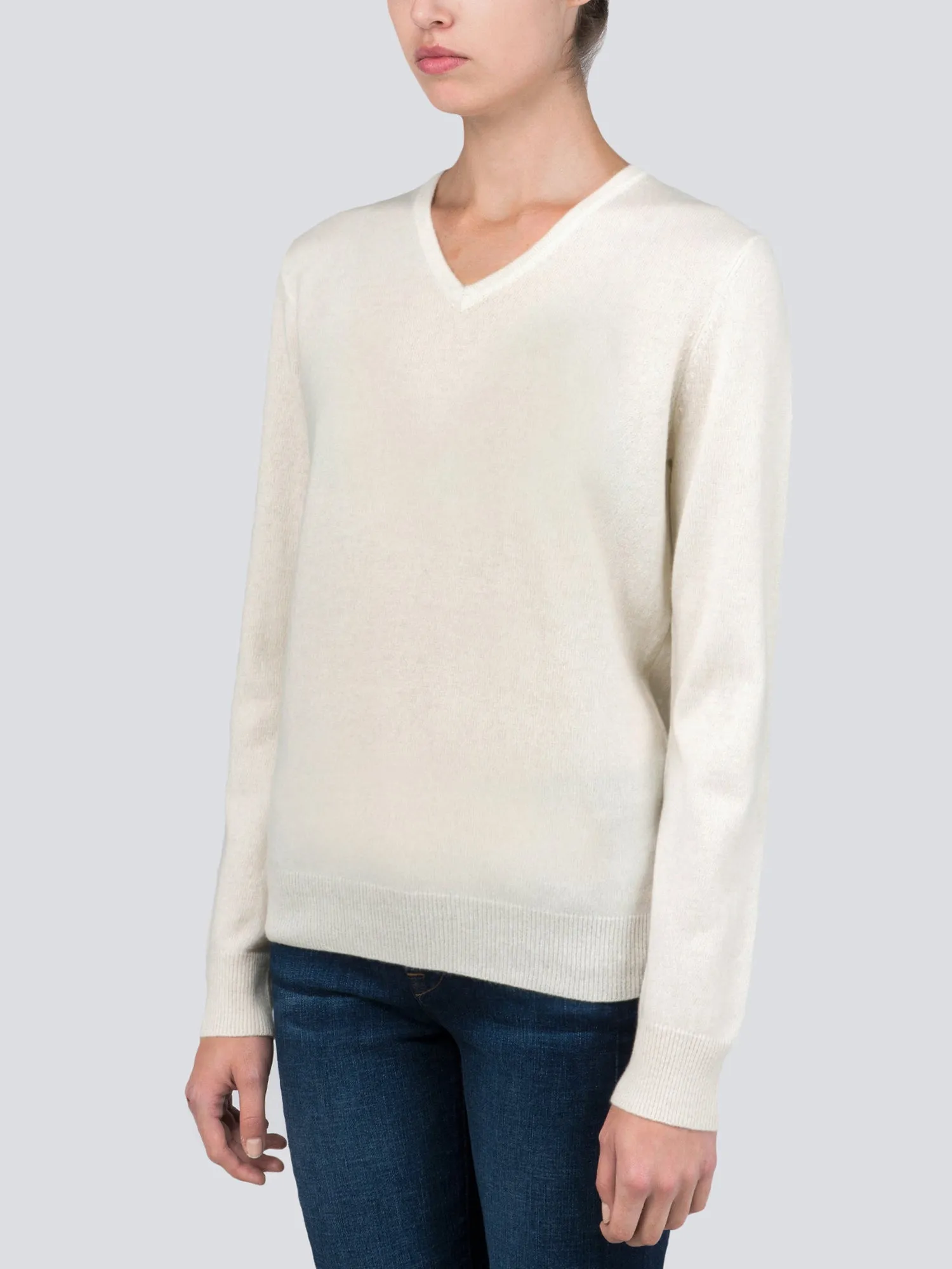 V Neck Sweater_Ivory