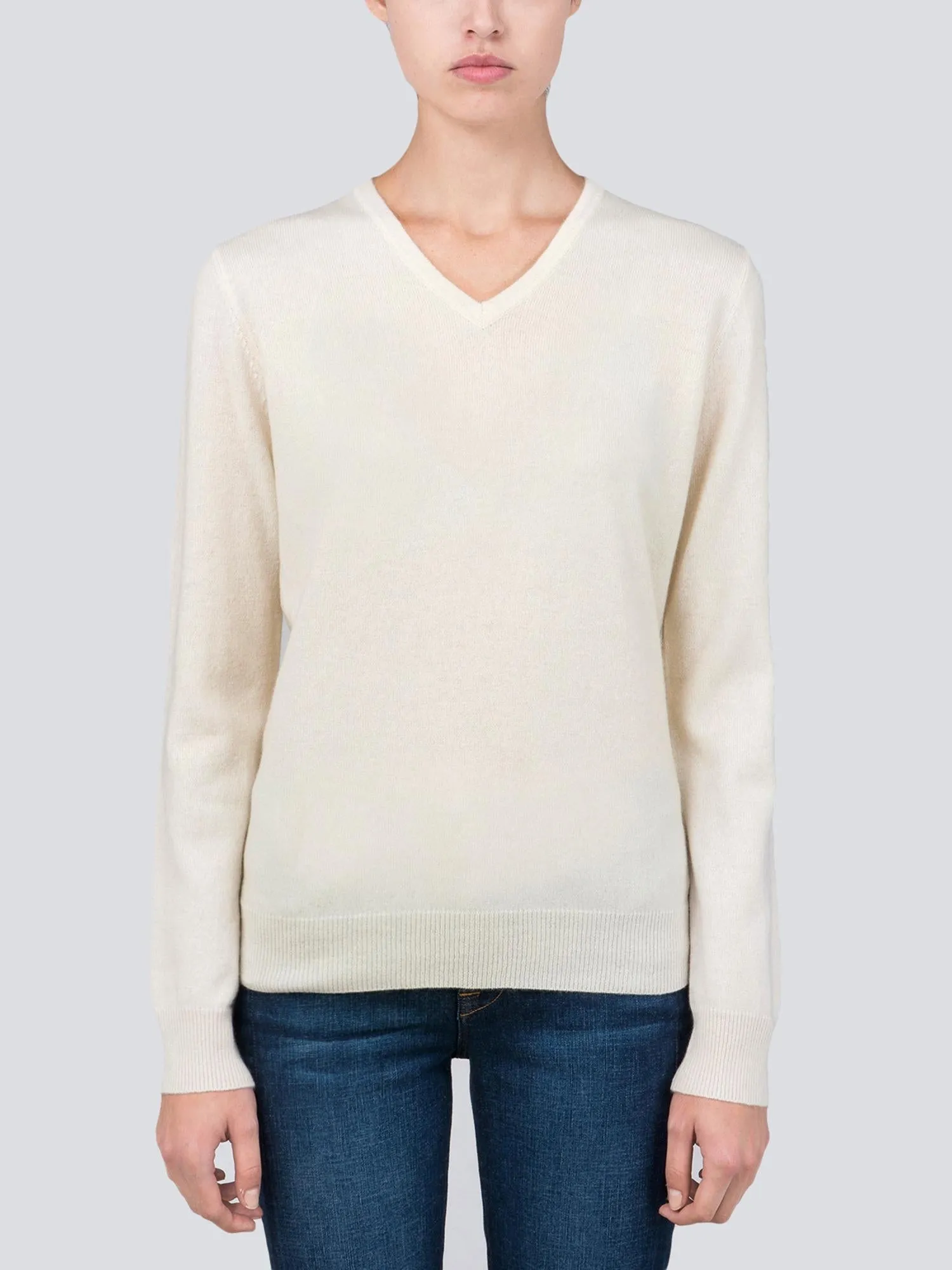 V Neck Sweater_Ivory