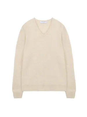 V Neck Sweater_Oatmeal