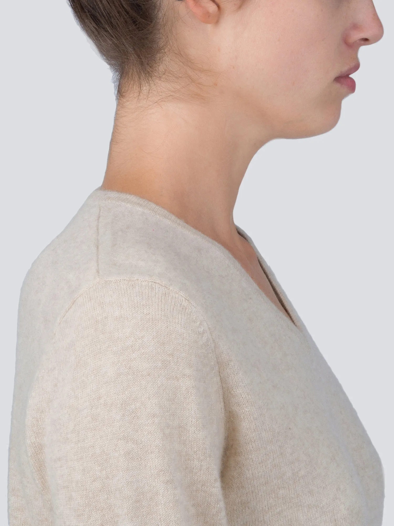 V Neck Sweater_Oatmeal