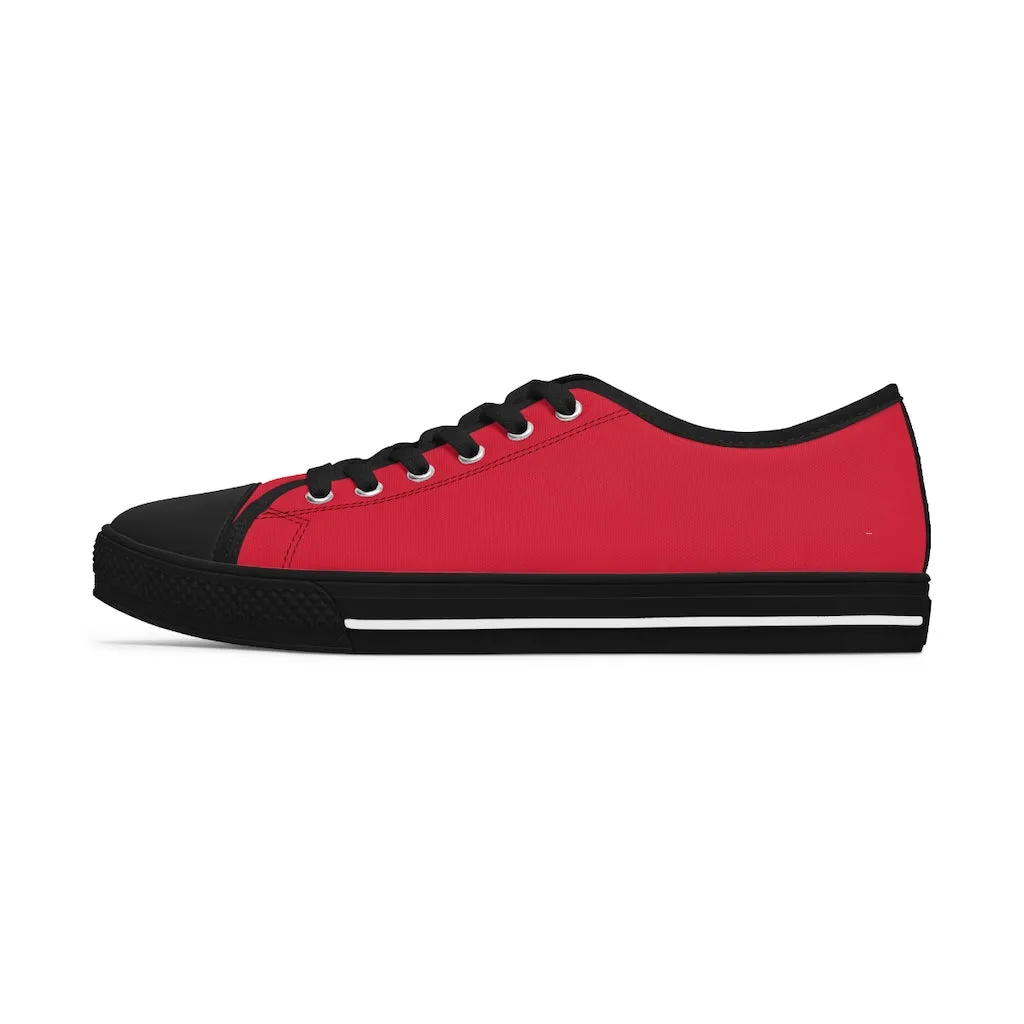 Wine Red Color Ladies' Sneakers, Solid Color Women's Low Top Sneakers (US Size: 5.5-12)