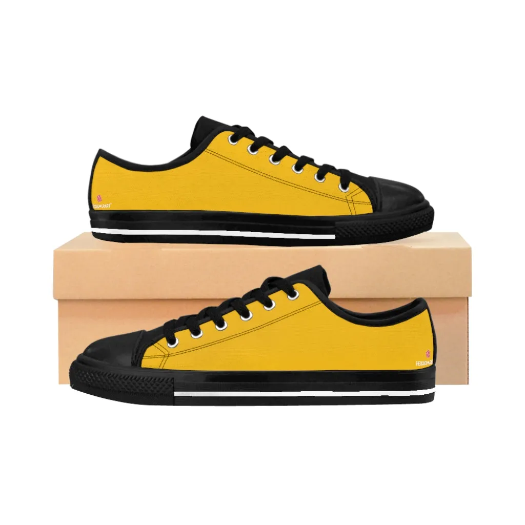 Yellow Color Women's Sneakers, Lightweight Low Tops Tennis Running Casual Shoes For Women