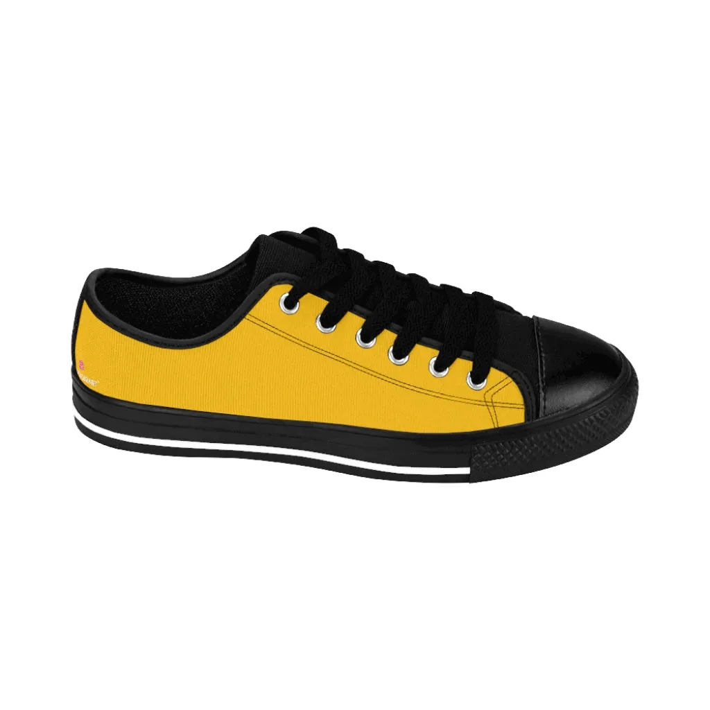 Yellow Color Women's Sneakers, Lightweight Low Tops Tennis Running Casual Shoes For Women